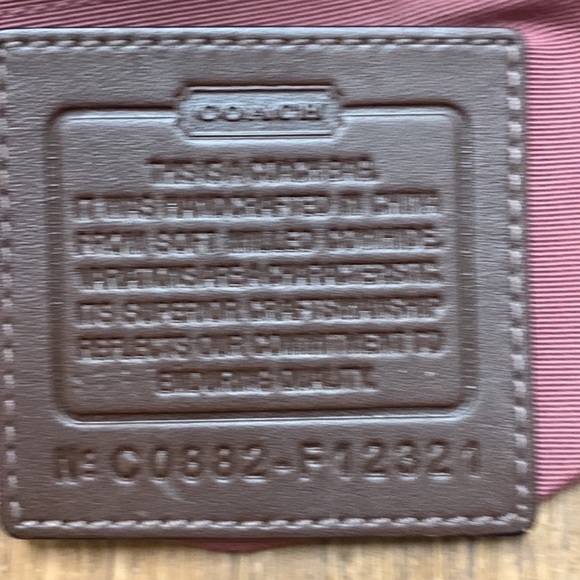 Coach Crossbody Bag Chocolate Brown Leather Adjustable Strap Pink Inside EUC - Picture 7 of 11